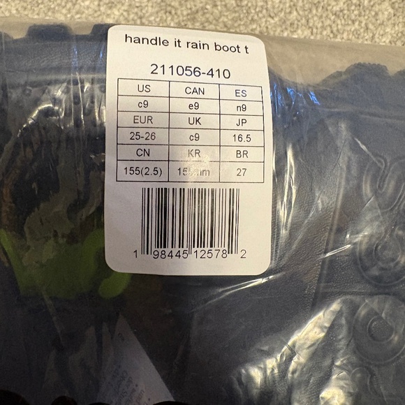 Crocs Toddler Handle It Rain Boot - Navy - C9 - NWT - Picture 3 of 3